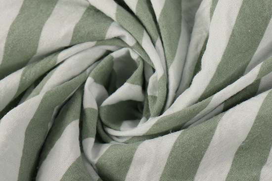 Washed Cotton with Green Stripe Pattern